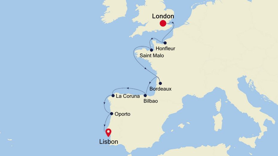 11 Days | London to Lisbon | Sep 14, 2020 London to Lisbon Map